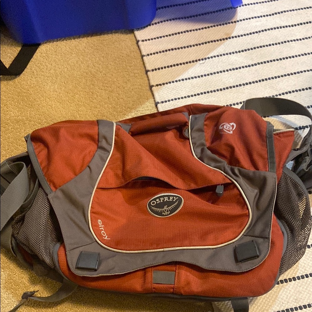 Osprey Red and Gray Backpack Ergonomic Design